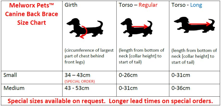 Melworx Pets Canine Back Brace - Medium